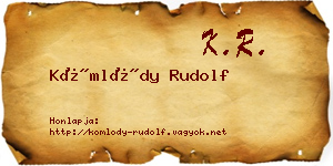 Kömlődy Rudolf névjegykártya